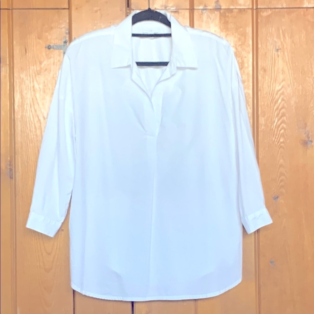 J. Jill White 3/4 Sleeve V-Neck Tunic